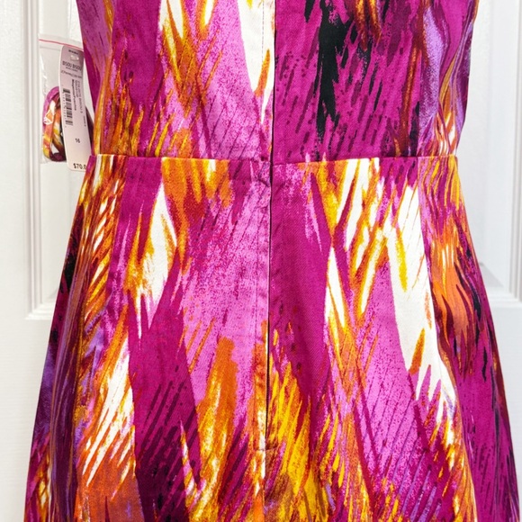 NWT Bisou Bisou Magenta Fuchsia Print Strapless Corset Mini Dress 16 - Picture 14 of 16